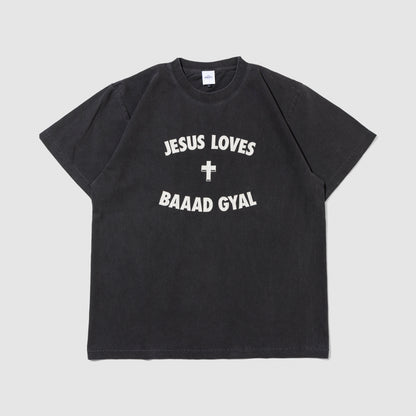 JESUS LOVES BAAAD GYAL Vintage Finish Reworked T-Shirt