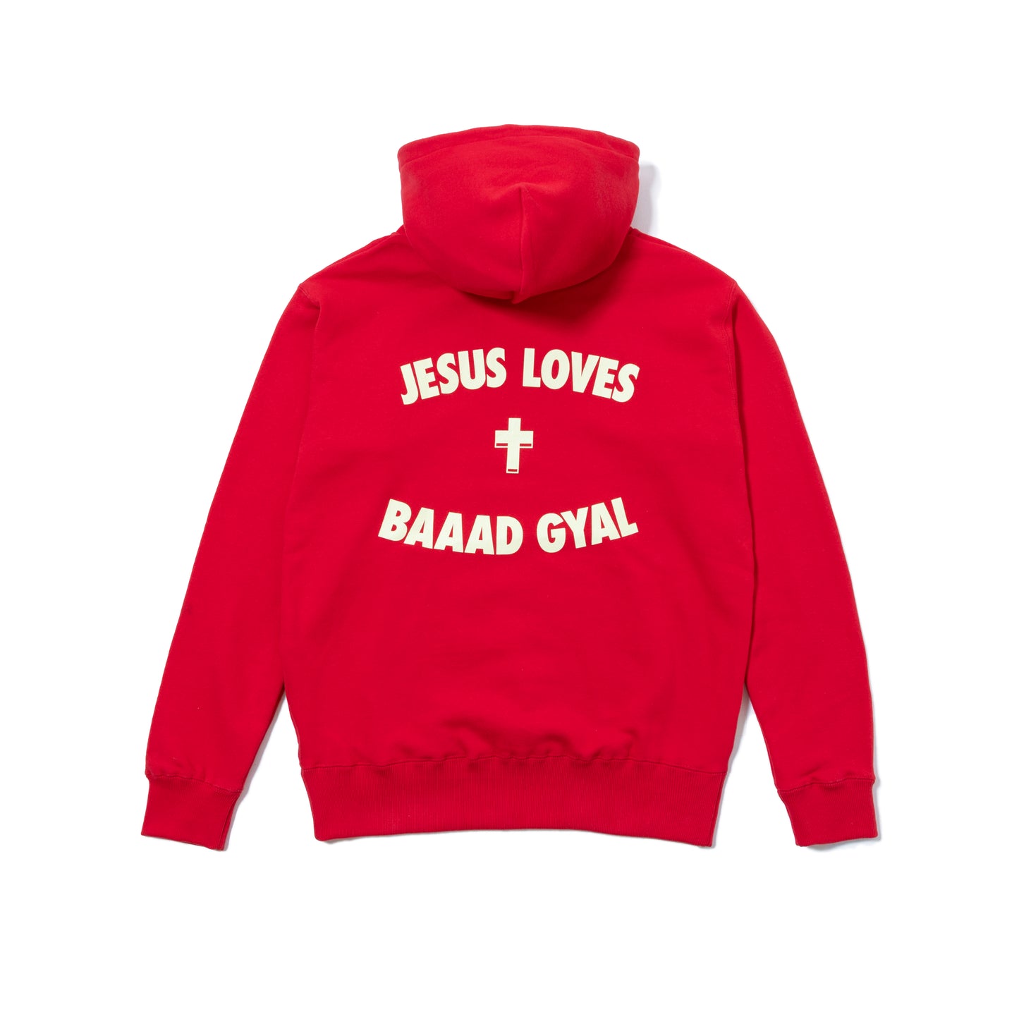 JESUS LOVES BAAAD GYAL HOODIE RED